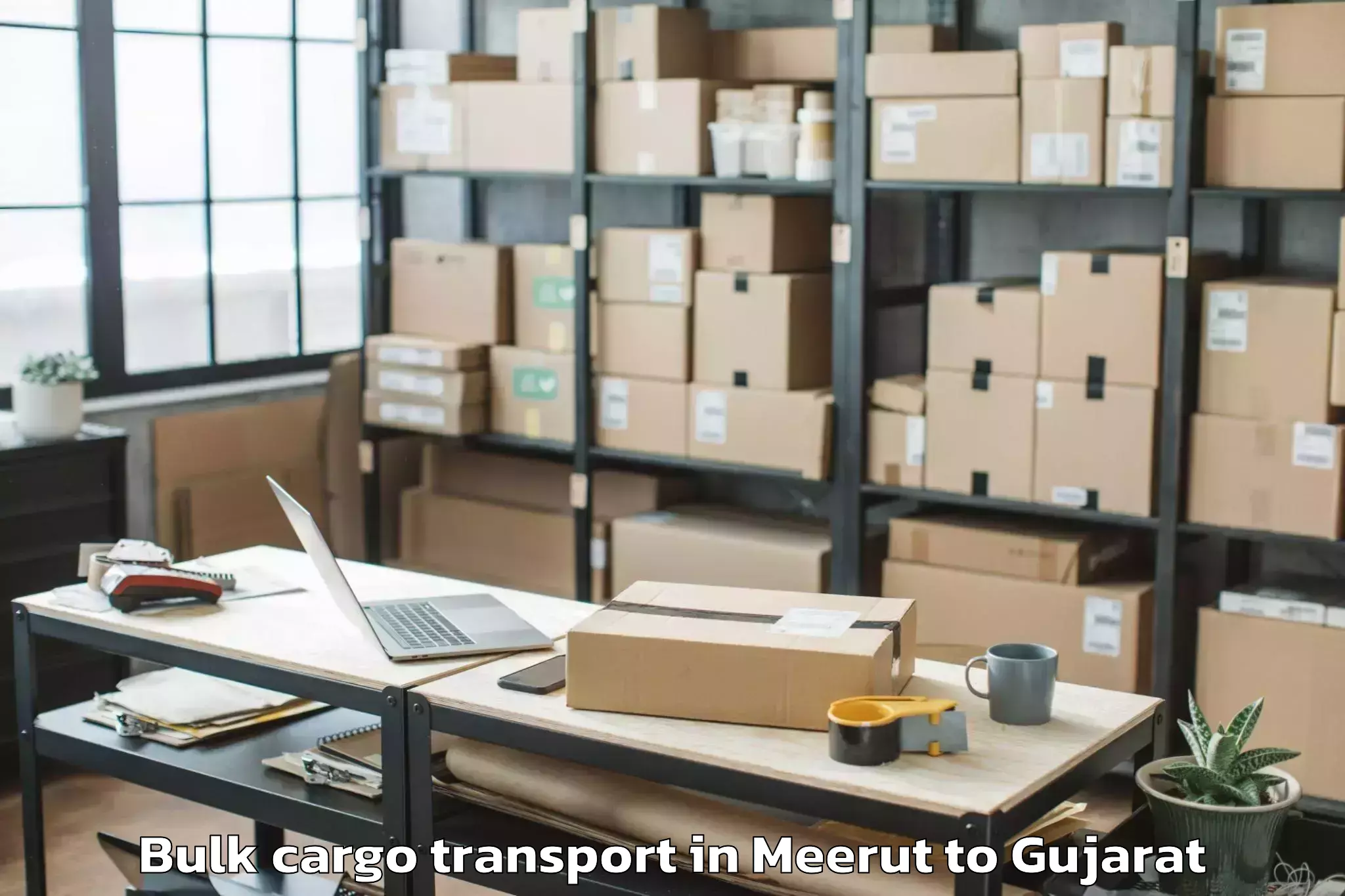 Top Meerut to Kadodara Bulk Cargo Transport Available